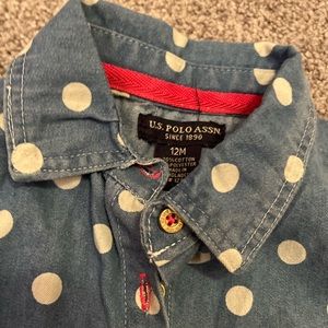 Baby Girl Denim Polka Dot Dress